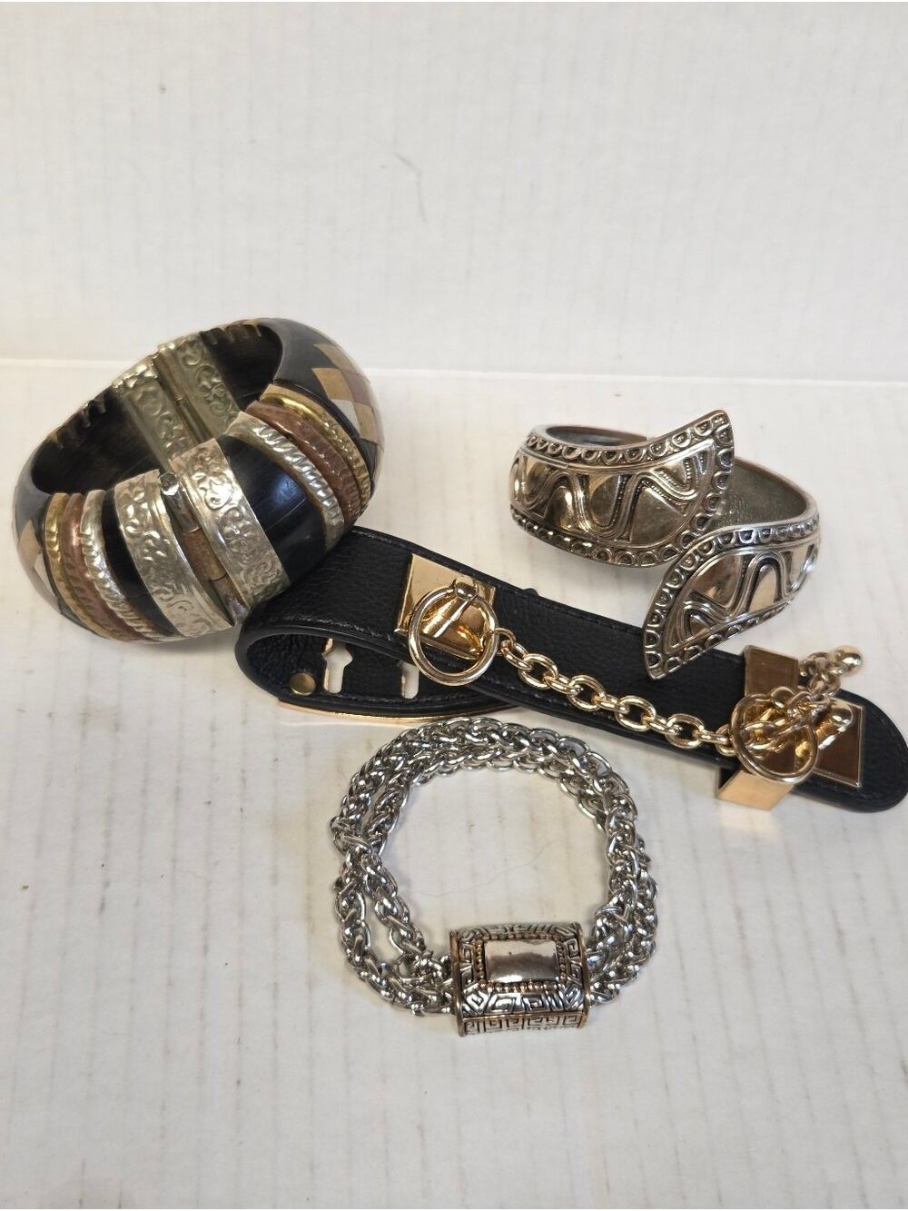 4-piece Mixed Media Bracelet Lot